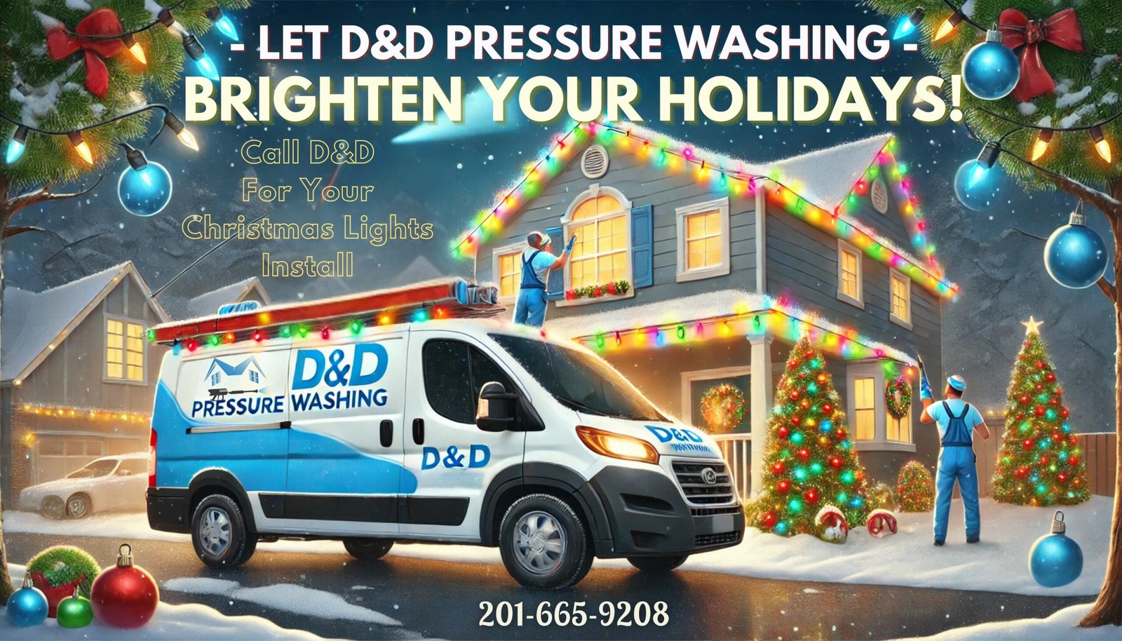 D&D Christmas light installation in North Jersey