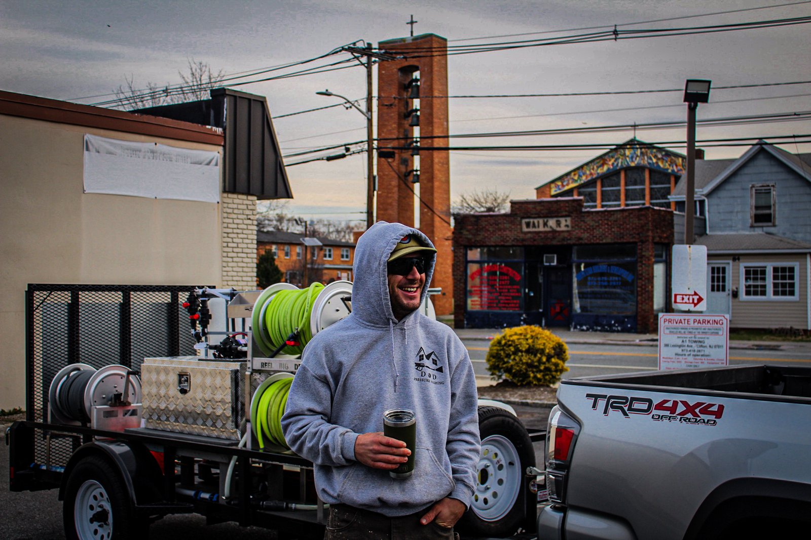 Dom with main trailer, D&D Pressure Washing