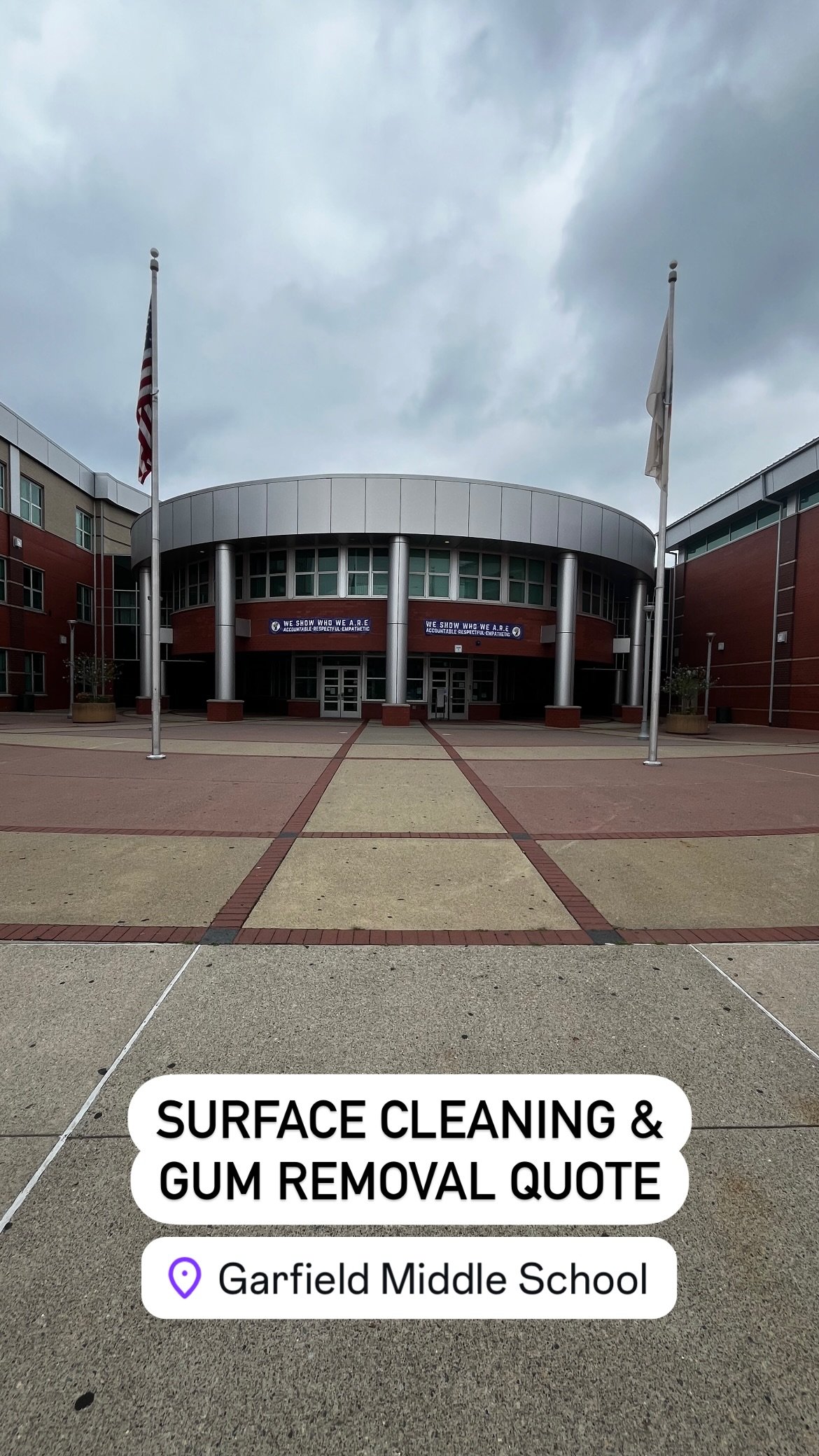 Garfield middle school surface cleaning and gum removal