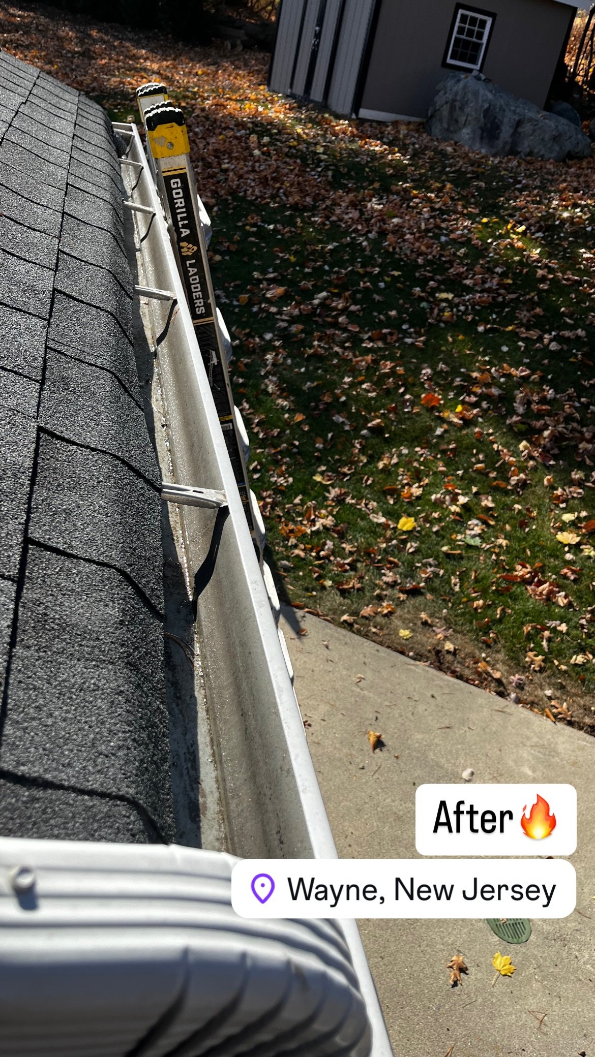 Clean gutters after residential gutter cleaning in North Jersey