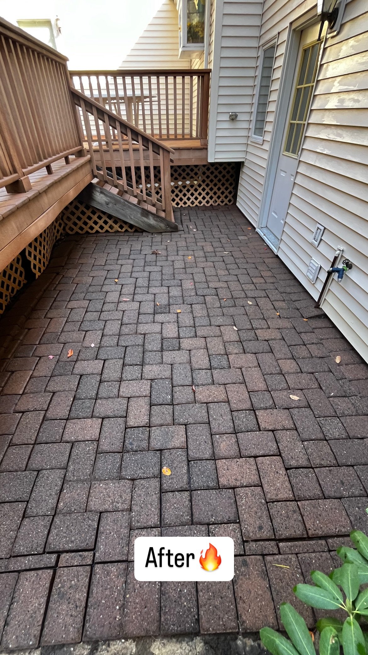 Clean patio after residential pressure washing in Wayne NJ
