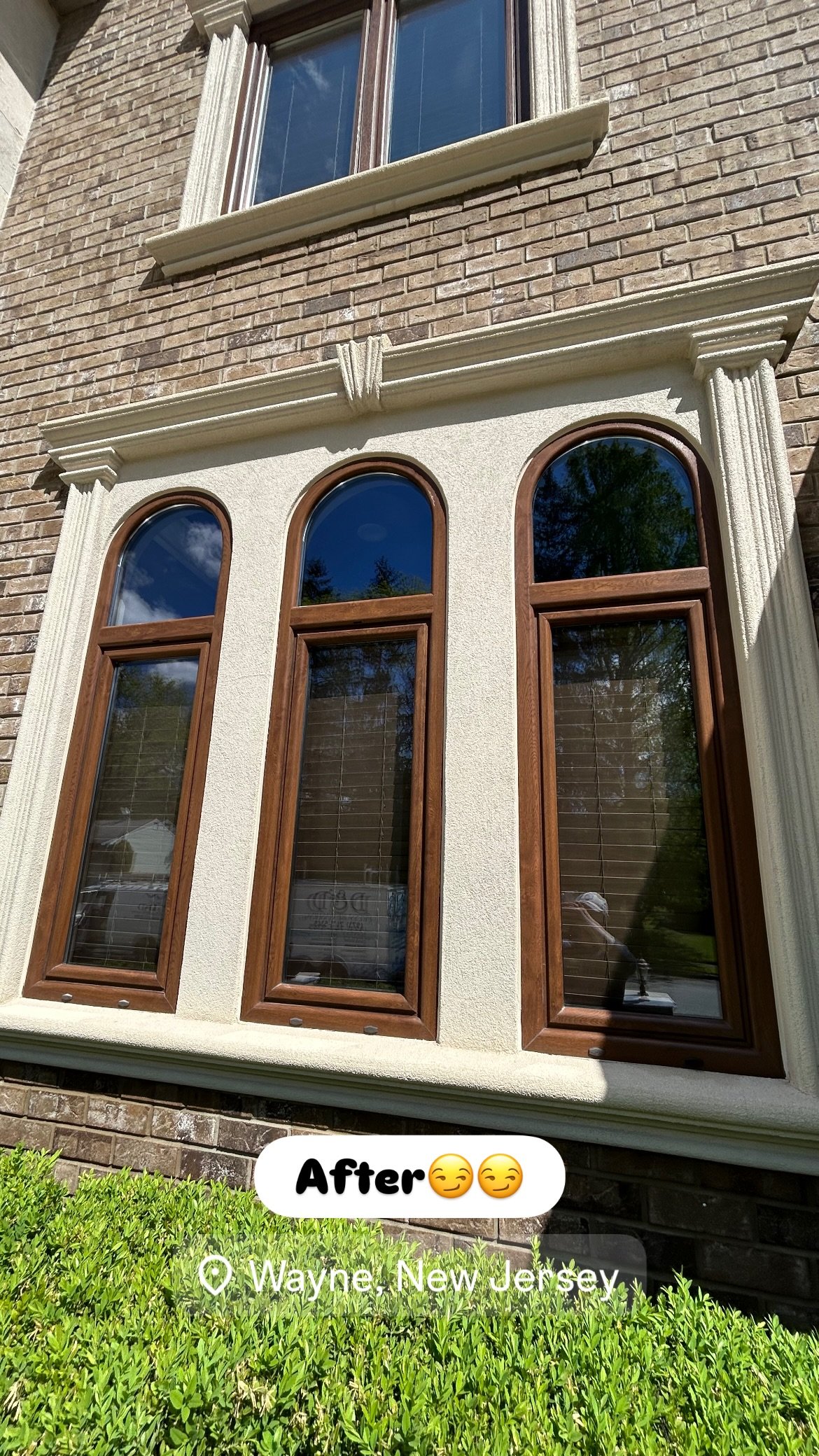 Clean windowsill after exterior detail washing